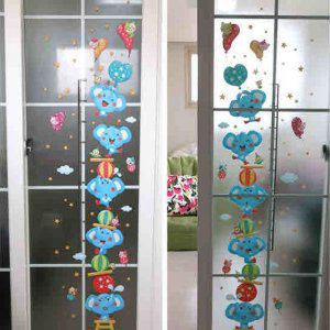 벽지 창문 신장계 키재기 스티커 아기 코끼리 친구들