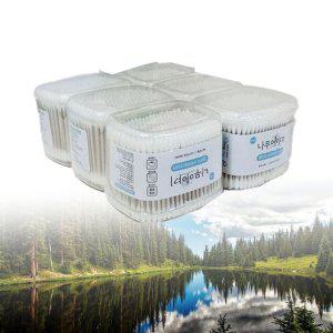 얇은면봉 긴 나무 왕 원터치 사각면봉 회오리형 6개입 z