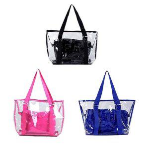투명가방 여름가방 숄더백 비치백 토트백 숄더크로스백 쇼퍼백 블랙 핑크 블루