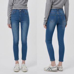 여성 스키니 청바지 데님팬츠 블랙진 연청바지 여성데님팬츠 진청