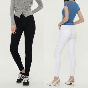 여성 스키니진 화이트 바지 청바지 데님팬츠 여성팬츠