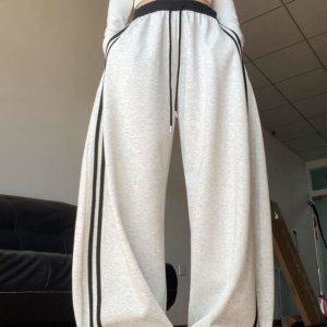 와이드 사이드라인 트레이닝 조거팬츠 여성 운동복 학생복 긴바지