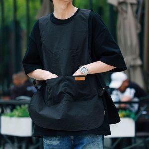 블랙 나일론 부엉이조끼 앞치마 작업용 미술용 검정 작업복 원예 바리스타