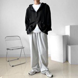 검정 남녀공용 후드집업 자켓 면자켓 의류 잠바 바람막이점퍼 후드점퍼 재킷