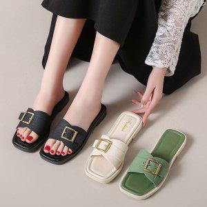 금장버클 여름슬리퍼 여성샌들 발편한 데일리 뮬슈즈 여성여름신발 사무실실내화