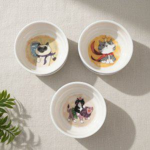 모리네코 팝아트 소스볼 미니볼 종지 고양이디자인 세트