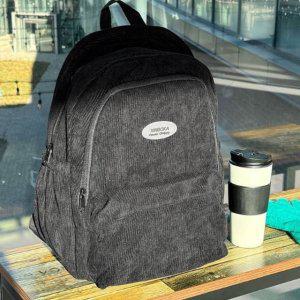 검정 백팩 골덴 수납 가벼운 캐주얼 학생 가방 노트북