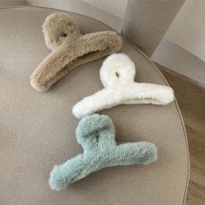 털 집게핀 볼륨핀 반머리집게핀 여성머리핀 여성헤어핀 앙고라