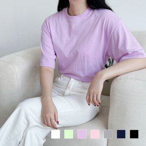 끌레아시앤 여성 기본반팔 루즈핏 여름 파스텔톤 루즈핏반팔티 여성티셔츠