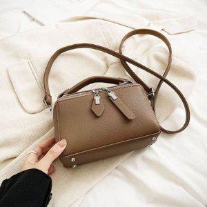 브라운 사각토트백 포인트토트백 방울악세사리 여성가방 가죽가방 숄더백 핸드백