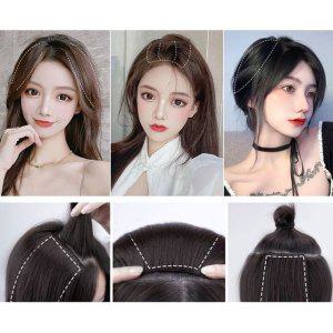 라이트브라운 브릿지 헤어피스 볼륨 부분가발 앞머리가발