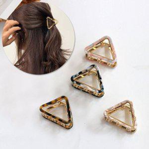 삼각 집게핀 레오파드 심플머리핀 사무실 집게 당고 패션잡화 헤어핀 반묶음