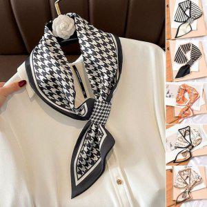 쁘띠 머플러 실크 헤어밴드 롱스카프 스카프 남자 여성 스키니