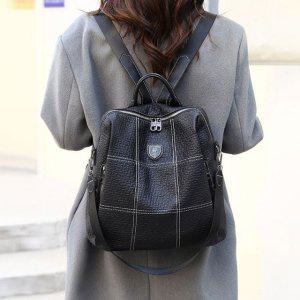 검정 가죽 백팩 여성 여행 데일리 엄마가방 직장인 학생 책가방 가죽백팩