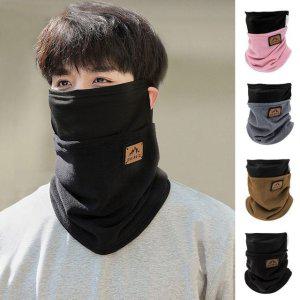 남성 여성 이어홀 귀고리 마스크 넥워머 스포츠 블랙 플리스 방한