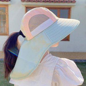 유아 썬햇 썬블럭햇 자외선차단 챙모자 어린이 긴챙 햇빛차단 캡모자 벙거지