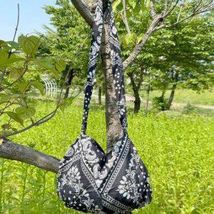 블랙 페이즐리 에코백 숄더백 가벼운 패턴 데일리 여성