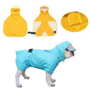 강아지 비옷 캡모자 블루 옐로 애견비옷 우비 올인원 강아지옷 7kg