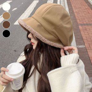 겨울모자 브라운 뽀글이 버킷햇 헌팅캡 빵모자 뉴스보이캡