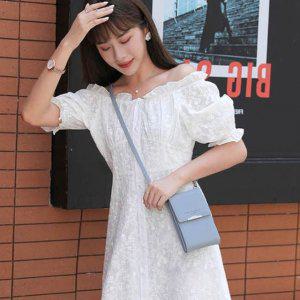 미니 크로스백 핸드폰가방 폰가방 가죽 보조백 핑크 여성 데일리