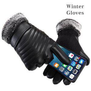 겨울 털장갑 남성 가죽장갑 스마트폰터치 방수 방한 블랙