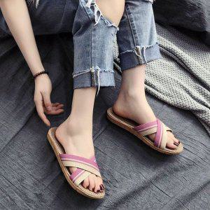 라탄 왕골슬리퍼 여름 샌들 여자슬리퍼 여성샌들 뮬 블로퍼