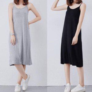 면원피스 여성 블랙 회색 여름원피스 여름 여자 잠옷 홈웨어 롱드레스
