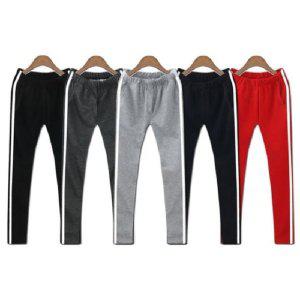 트레이닝 여성 와이드 슬림 블랙 밴딩 로고 사이드라인 운동복 조거팬츠