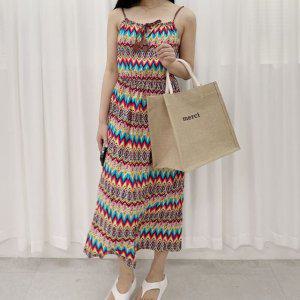 휴양지 원피스 베트남 어깨끈 롱기장 바캉스 L