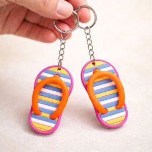 키링 쪼리 랜덤색상 열쇠고리 커플 슬리퍼 한쌍 스트라이프