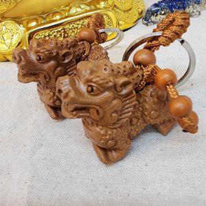 키링 새해 액막이 액운 사자 복숭아나무 중국 복
