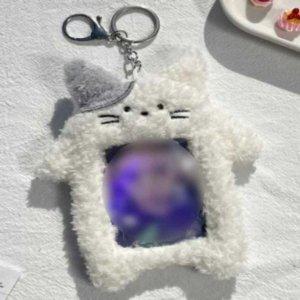 키링 포카홀더 포토카드홀더 털고양이 포카키링 포토카드보관함