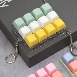 키링 딸깍이 홀더 키캡 해소 파스텔 키보드 스트레스 장난감 열쇠고리