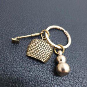 키링 돈들어오는 쓰레받이 액운 복받으세요 액막이 삼재 호리병키링 열쇠고리 황동 재물복 재물운키링