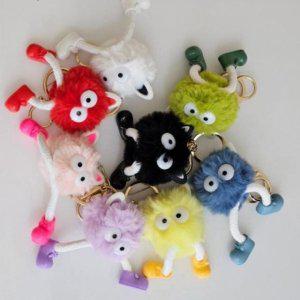 키링 폼폼이 자동차 털 장식 고양이 가방 열쇠고리 귀여운