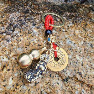 키링 조롱박 풍수 액막이 불어오는 돈 황동 오제전 비휴 엽전