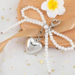 키링 비즈키링 예쁜 핸드폰 열쇠고리 가방키링 하트 진주 열쇠 핸드폰키링 가방 리본 고리