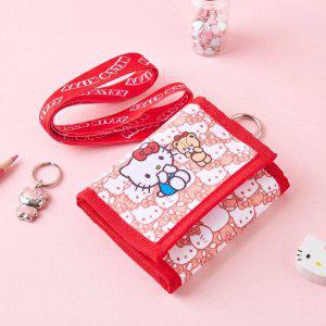 헬로키티 와글와글 3단 목걸이 지갑-레드