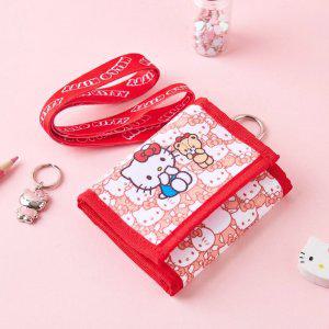 헬로키티 와글와글 3단 목걸이 지갑-레드
