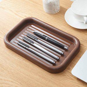 브라운 펜트레이 펜슬트레이 펜받침대 연필정리함 데스크용품 펜꽂이 오거나이저 펜홀더