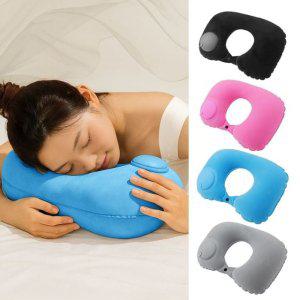 넥필로우 기내 핑크 자동차목 승무원 여행용 차량 목쿠션 에어 그레이