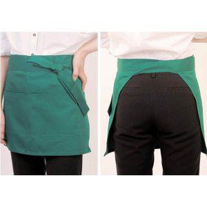 녹색 짧은 앞치마 쉐프 바리스타 가정용 주방 작업용 허리 반