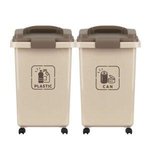 바퀴 달린 분리수거함 세트 플라스틱 캔 대형 관공서 예쁜휴지통 대용량