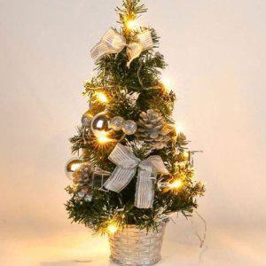 크리스마스트리 미니트리 장식 소품 골드 탁상용 전구 무드등 20cm