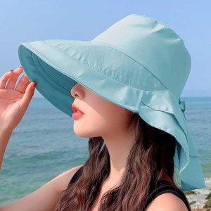 하늘색 벙거지 모자 햇빛 차단 여성 버킷햇 여름모자