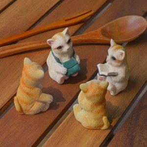 고양이 피규어 미니어처 공간활용 현관인테리어 화분 피규어 4P 소품 테라리움