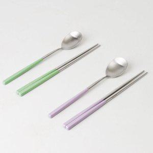 심플수저 예쁜수저세트 민트 스텐젓가락