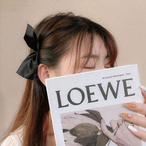 실크 왕리본핀 반묶음집게핀 옆머리스타일 반묶음머리 리본헤어핀 2P