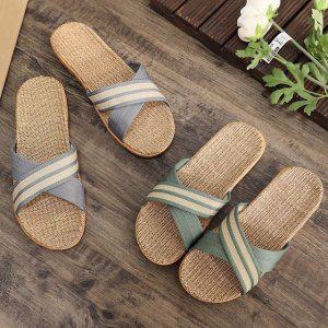 왕골 거실화 사무실 쿠션 실내용 여성 크로스 슬리퍼 미끄럼방지 바캉스