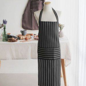 검정 줄무늬 모던 앞치마 방수 가정용 요리사